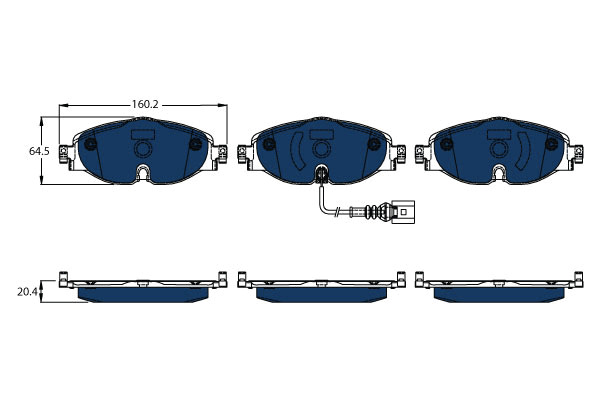 Klocki hamulcowe - komplet, ELECTRIC BLUE GDB1956BTE TRW