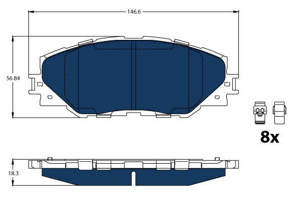 Klocki hamulcowe - komplet, ELECTRIC BLUE GDB3424BTE TRW