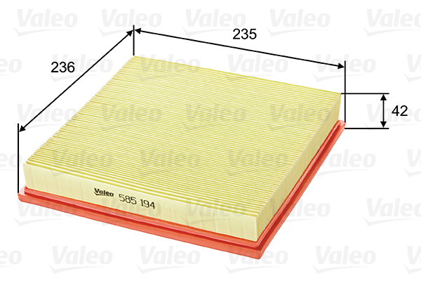 585194 Filtr powietrza VALEO
