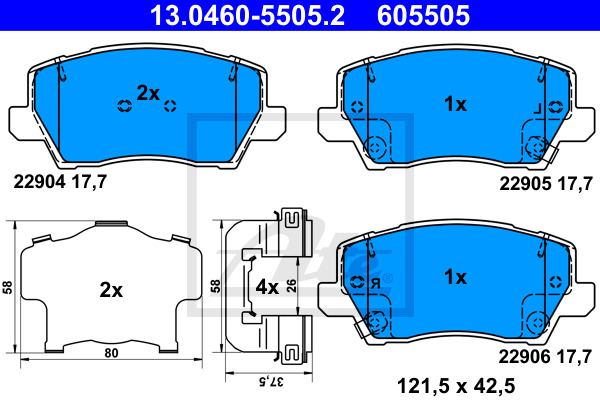 Klocki hamulcowe - komplet 13.0460-5505.2 ATE
