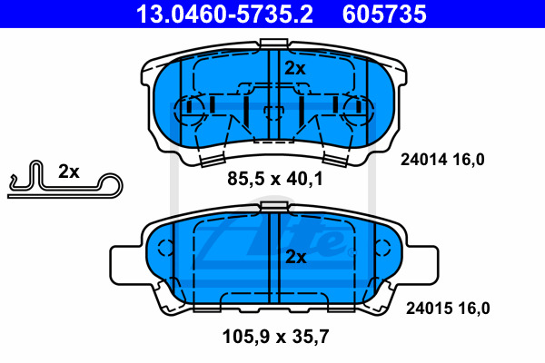 Klocki hamulcowe - komplet 13.0460-5735.2 ATE