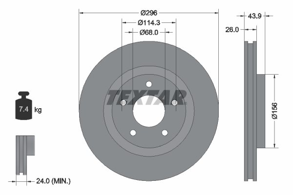 TARCZA HAM. NISSAN P. JUKE/QASHQAI/ROGUE/X-TRAIL 1,5-2,0 DCI/2,5 07-14 92167405 TEXTAR