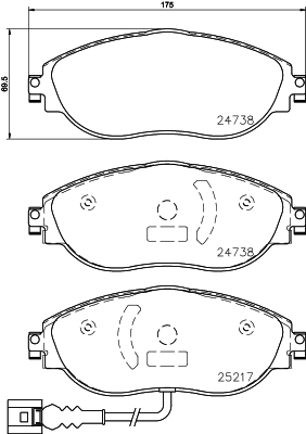 Klocki hamulcowe - komplet, DIRECTIONAL BRAKE PADS P 85 144 BREMBO