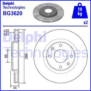 Tarcza hamulcowa BG3620 DELPHI